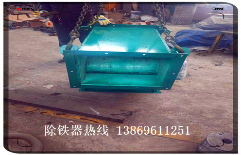 管道自卸式除鐵器，上海管道自式除鐵器_遠力江西風(fēng)送管道除鐵器應用安裝示意圖型12000高斯_可定制工作原理